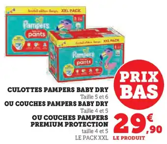 Hyper U CULOTTES PAMPERS BABY DRY offre