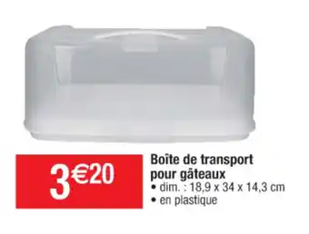 Cora x Carrefour Boîte de transport pour gâteaux offre