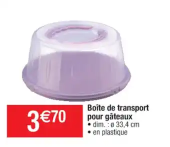 Cora x Carrefour Boîte de transport pour gâteaux offre