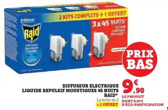 Hyper U DIFFUSEUR ELECTRIQUE LIQUIDE REPULSIF MOUSTIQUES 45 NUITS RAID offre