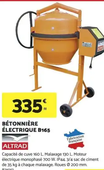 Bricomarché BÉTONNIÈRE ÉLECTRIQUE B165 offre