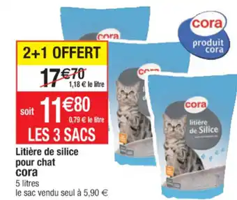 Cora x Carrefour Litière de silice pour chat CORA offre