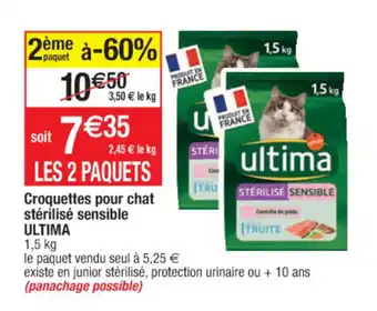 Croquettes pour chat stérilisé sensible ULTIMA