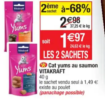 Cora x Carrefour Cat yums au saumon VITAKRAFT offre