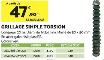 Bricomarché GRILLAGE SIMPLE TORSION offre