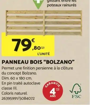 Bricomarché PANNEAU BOIS "BOLZANO" offre