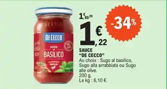 E.Leclerc SAUCE "DE CECCO" offre