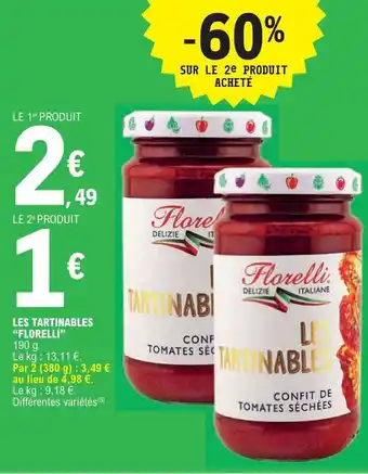 E.Leclerc LES TARTINABLES "FLORELLI" offre