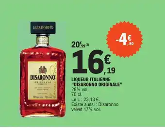 E.Leclerc LIQUEUR ITALIENNE "DISARONNO ORIGINALE" offre