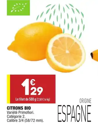 ALDI Citrons bio offre