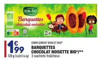 ALDI Barquettes chocolat noisette bio offre