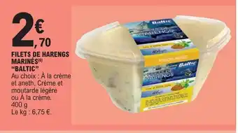 E.Leclerc FILETS DE HARENGS MARINÉS (6) "BALTIC" offre