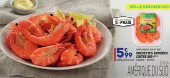 ALDI Crevettes entières cuites bio offre
