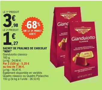E.Leclerc SACHET DE PRALINES DE CHOCOLAT "NOVI" offre
