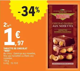 E.Leclerc TABLETTE DE CHOCOLAT "NOVI" offre