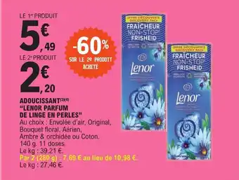 E.Leclerc ADOUCISSANT (3)(4) "LENOR PARFUM DE LINGE EN PERLES" offre