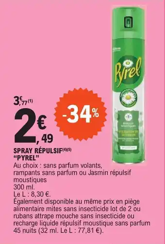 E.Leclerc SPRAY RÉPULSIF(4)(5) "PYREL" offre