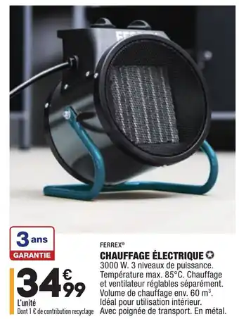 ALDI Chauffage électrique offre