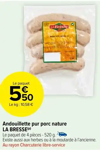 Carrefour Market Andouillette pur porc nature LA BRESSE (P) offre