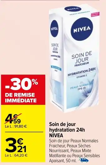 Carrefour Market Soin de jour hydratation 24h NIVEA offre