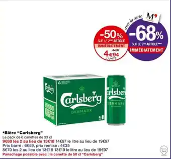 Monoprix *Bière "Carlsberg" offre