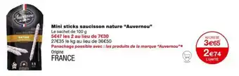 Monoprix Mini sticks saucisson nature "Auvernou" offre