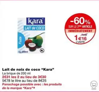 Monoprix Lait de noix de coco "Kara" offre