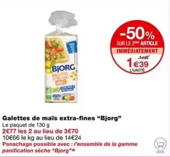 Monoprix Galettes de maïs extra-fines "Bjorg” offre