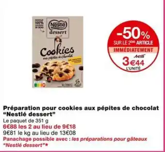 Monoprix Préparation pour cookies aux pépites de chocolat "Nestlé dessert" offre