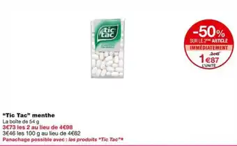 Monoprix "Tic Tac" menthe offre