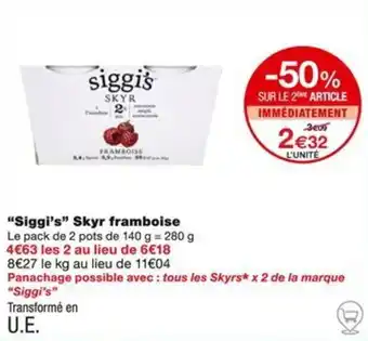 Monoprix "Siggi's" Skyr framboise offre