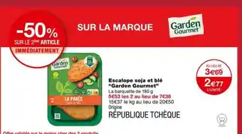 Monoprix Escalope soja et blé "Garden Gourmet" offre