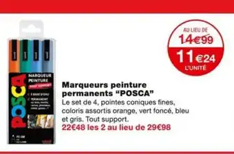 Monoprix Marqueurs peinture permanents "POSCA" offre