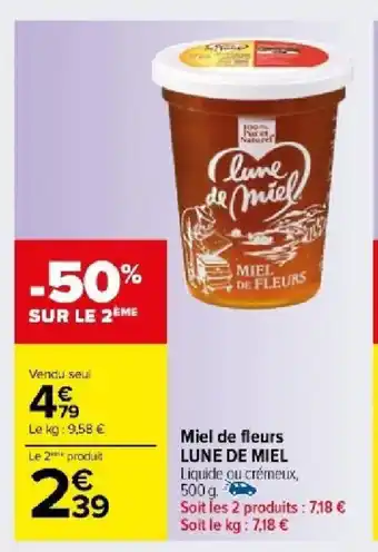 Carrefour Market Miel de fleurs LUNE DE MIEL offre