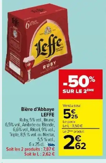 Carrefour Market Bière d'Abbaye LEFFE offre