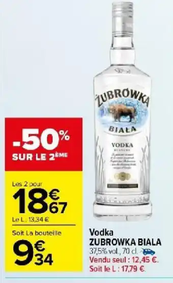 Carrefour Market Vodka ZUBROWKA BIALA offre