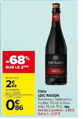 Carrefour Market Cidre LOIC RAISON offre