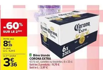 Carrefour Drive Corona - bière blonde extra offre