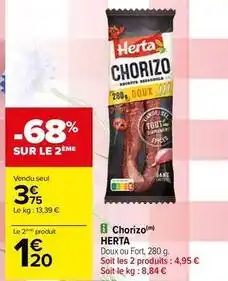 Carrefour Drive Herta - chorizo offre