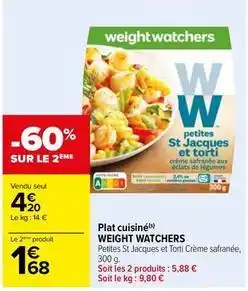 Carrefour Drive Weight watchers - plat cuisiné offre