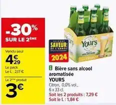 Carrefour Drive Yours - biere sans alcool aromatisee offre
