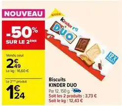 Carrefour Drive Kinder duo - biscuits offre