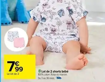 Carrefour Drive Lot de 2 shorts bébé offre