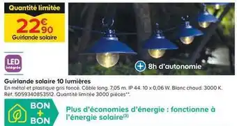 Castorama Led - guirlande solaire 10 lumieres offre