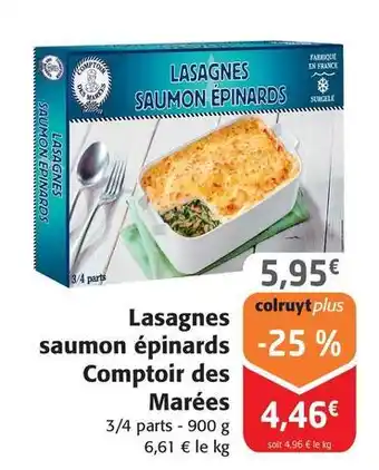 Colruyt Comptoir des marées - lasagnes saumon épinards offre