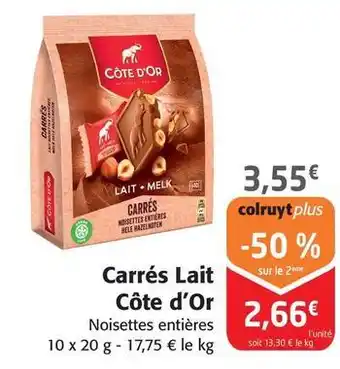 Colruyt Côte d'or - carrés lait offre