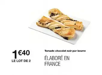 Monoprix Torsade chocolat noir pur beurre offre