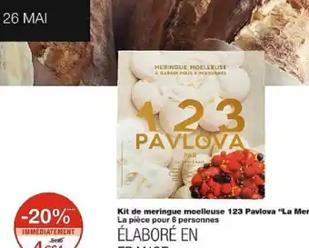 Kit de meringue moelleuse 123 Pavlova "La Meringaie" La pièce pour 6 personnes