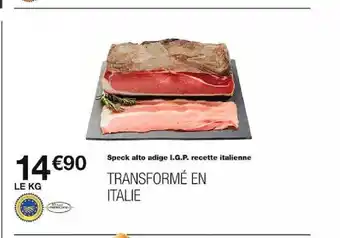 Monoprix Speck alto adige I.G.P. recette italienne offre