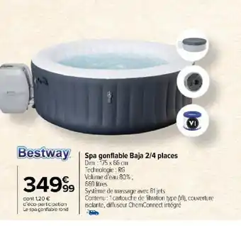 Carrefour Market Bestway Spa gonflable Baja 2/4 places offre